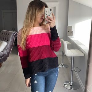 SALE - Francesca Pink Striped Sweater